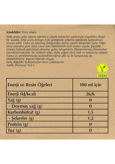 Fersan  Sirke Analı Elma Sirkesi 500 Cc Cam