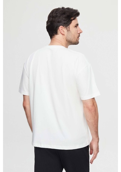 D's Damat Oversize Beyaz Baskılı %100 Pamuk T-shirt 2EC14ORT05212 Beyaz