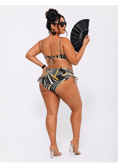 Büyük Beden Balenli Geometrik Desenli Kaplı Ayarlanabilir Askılı Toparlayıcı Kadın Bikini Takım Büyük Beden Balenli Geometrik Desenli Kaplı Ayarlanabilir Askılı Toparlayıcı Kadın Bikini Takım