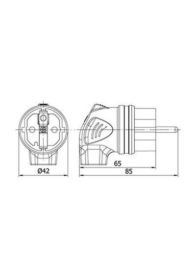 Mete Enerji 1x16a. Eğik Fiş Ups 404004