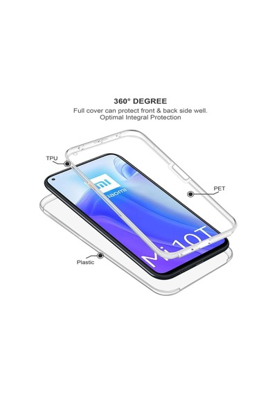 Xiaomi Mi 10t Pro 360 Kılıf Şeffaf Ön Arka Korumalı Silikon Kmp İle Uyumlu