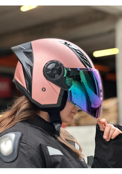 Ls2 Aırflow 2 Rose Gold Kask Gökkuşağı Vizör Spoiler Rose Gold