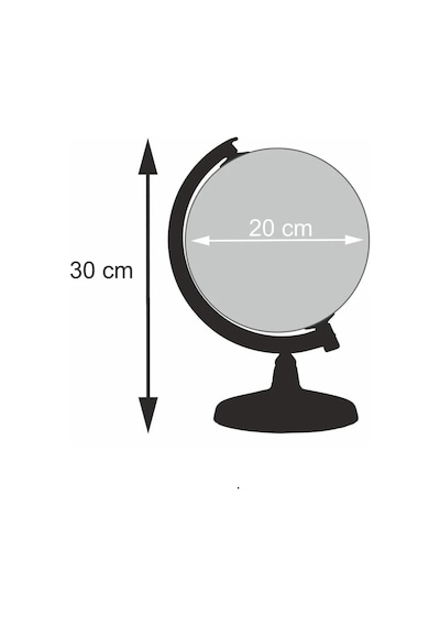 Lrs Store Dünya Küresi - Işıklı- Yerküre Antik-siyasi Dekoratif Eğitici Yer Küre Globe Ancient, 20 Cm Genel