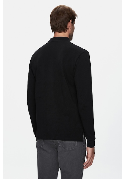 Ucla Maxwell Siyah Polo Yaka Baskılı Standard Fit Erkek Sweatshirt Siyah