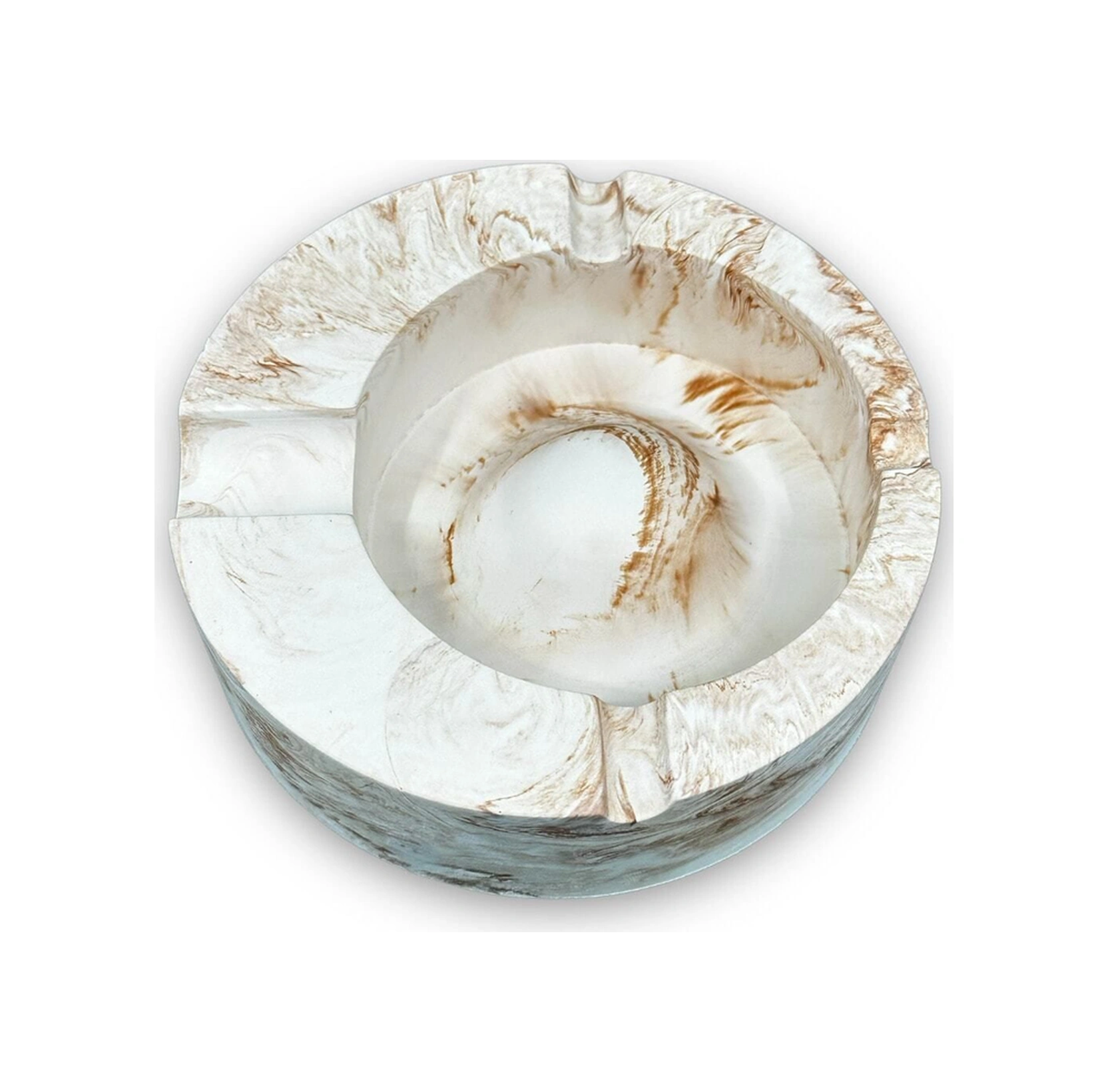 Mermer Desenli Büyük Boy Beton Kül Tablası Küllük 13 Cm - Bej