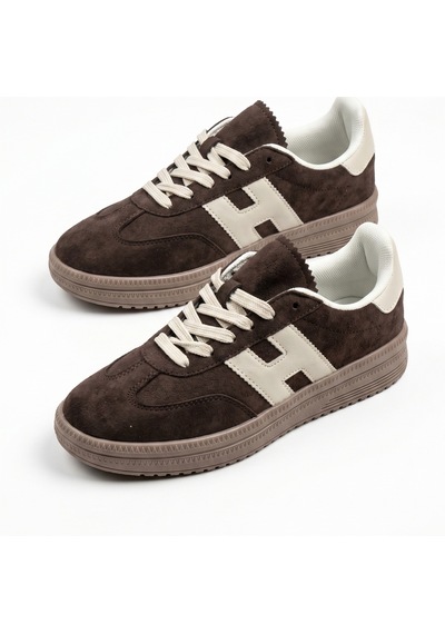 V.S.H Velvet Kadın Kahverengi Desenli Kadın Retro Spor Ayakkabı Te03-2449