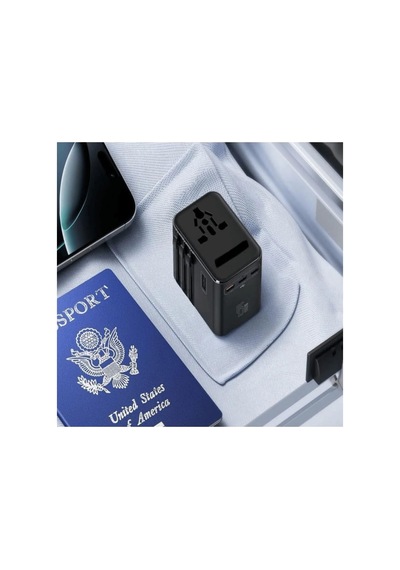 Universal Seyahat Adaptörü, 25w Gan Hızlı Şarj, 2x Usb-c + 1x Usb-a, Universal Travel Adapter,