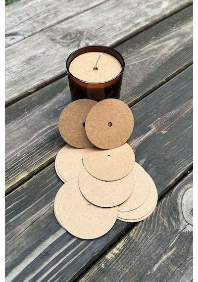 Mum Toz Kapakları 68mm Dış Çap 5mm İç Çap İp Fitil Boşluğu 50 Adet Beyaz