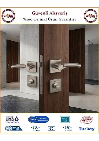 Sofuoğlu Batum Rozetli Kapı Kolu - Nikel Saten - Wc Banyo