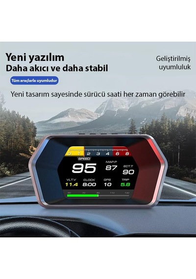 Ayrex Ally P17 Hud Obd2 & Gps Çift Sistemli Araç Bilgisayarı / Dijital Kilometre, Su Ve Yağ Sıcaklığı Ölçer, H