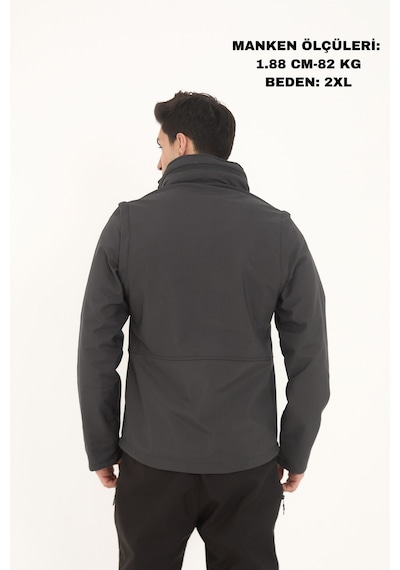 Camp Scoutland Camp460 Outdoor Tactical Softshell Su & Rüzgara Dayanıklı Erkek Taktik Yelek & Mont Antrasit