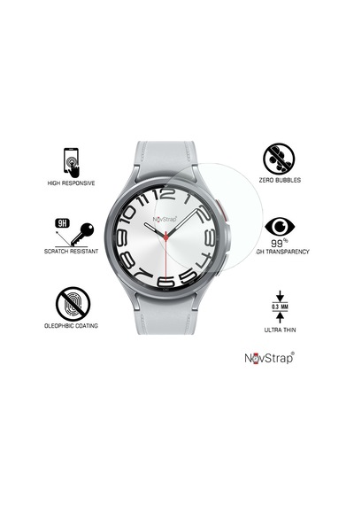 Novstrap Samsung Galaxy Watch 6 Classic 47mm İle Uyumlu Ekran Koruyucu Temperli Cam Uygulama Aparatı