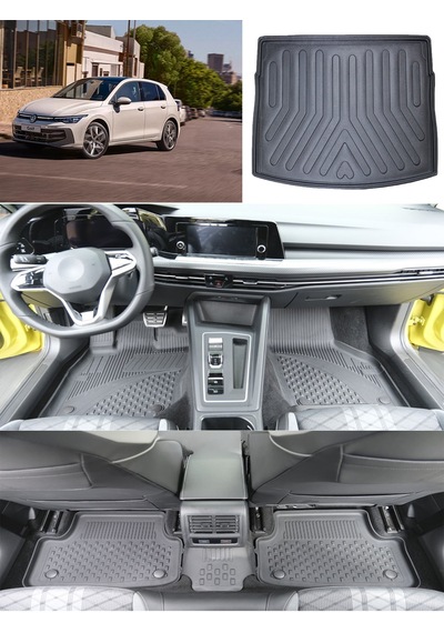 Sahler Volkswagen Golf 8 Otomatik 2021 Ve Sonrası 4.5d Paspas Rizline 3d Üst Bagaj Havuzu Set