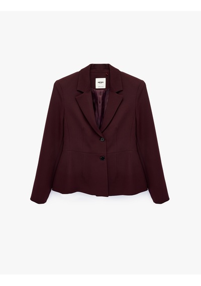 Koton Geniş Yaka Dikiş Detaylı Düğmeli Blazer Ceket Bordo 7wak50077uw