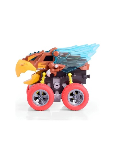 Kartal Temalı Canavar Araba - 360 Derece Takla Atan Atalet Motorlu Monster Truck Oyuncak Çok Renkli