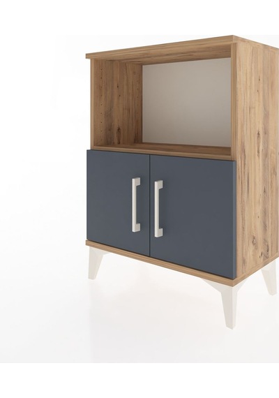 Arges Komodin Tek Raflı Tek Çekmeceli 60x30x80 Çam-antrasit Çam