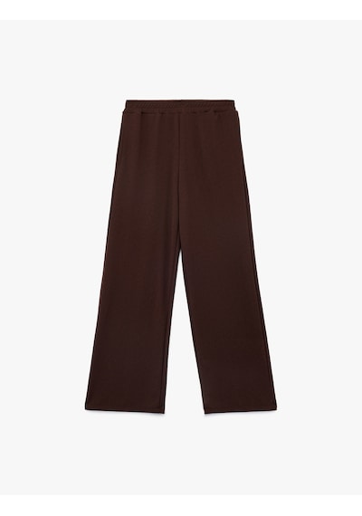 Koton Beli Lastikli Regular Fit Cepli Eşofman Pantolon Kahverengi 6wak40057ek Kahve