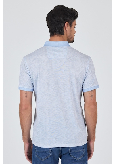 Kısa Kol Baskılı Pike Polo Yaka Cepsiz Slim Fit Tişört 1011250167 Koyu Mavi