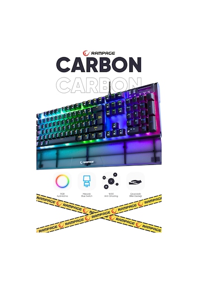 Full Rgb Carbon Mekanik Klavye Qbilek Destek Blue Gaming Klavye Oyuncu Klavye Antighosting Hot Swap
