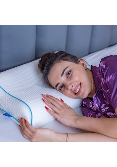 SimpleThePillow Boyun Destekli Visco Yastık Boyun Fıtığı Boyun Düzleşmesi Boyun İçin Ortopedik Boyun Yastığı 55*35*13*8