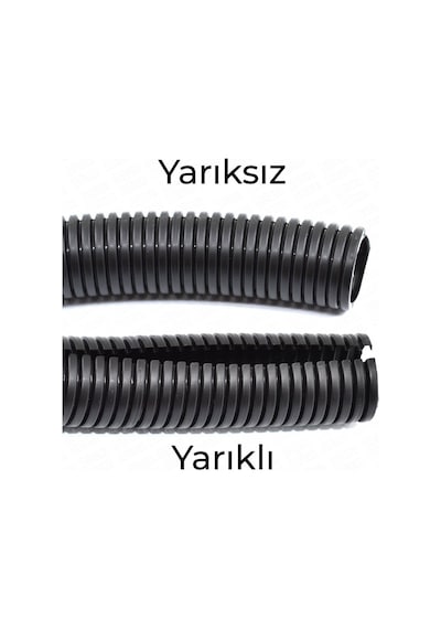 17mm Yarıksız Spiral Boru Kablo Izolasyon Hortumu Siyah Esnek
