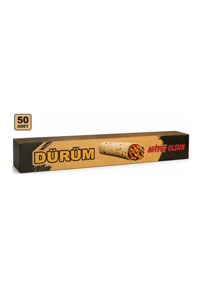 Zurna Dürüm Kutusu 50 Adet Karton Dürüm Paketleme Kutusu - 917522425 Diğer