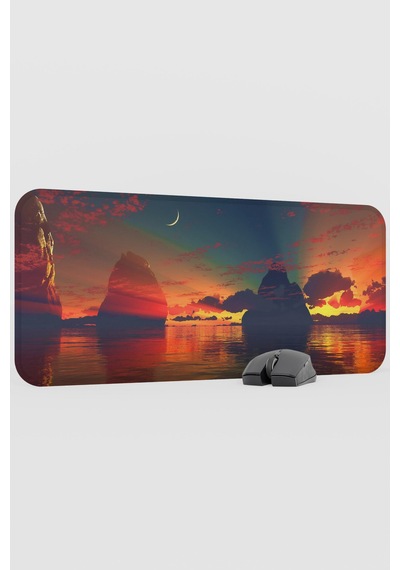 Dijital Gökyüzü V1 70x30 Xl Gaming Kauçuk Kaymaz Taban Mouse Pad Fare Altlığı