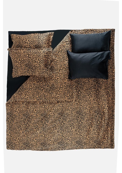 Soley Panthera %100 Pamuk King Size Saten Nevresim Takımı Kahverengi