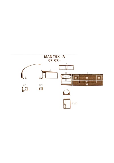 Man Tgx-torpido Kaplama 2007 22 Parça Açık Meşe