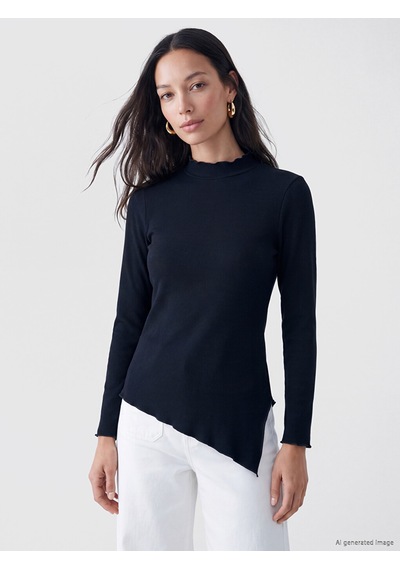 Lc Waikiki Lc Waıkıkı Lacivert Asimetrik Kesim Kadın Fitilli Body