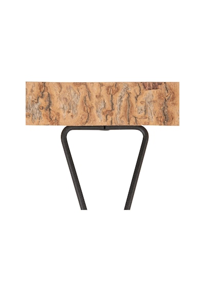 Lexroo Paulownia Metal Ayaklı Kaide, 28 Cm, Doğal Ahşap Rengi Standart