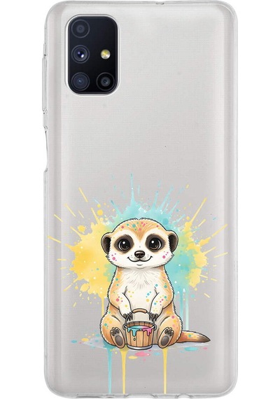 Samsung Galaxy M51 İle Uyumlu Splash Mirket Tasarımlı Şeffaf Silikon Kılıf Şeffaf