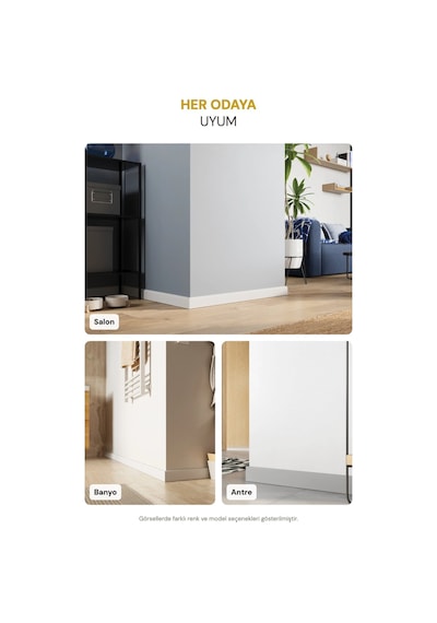 Vilo Sempla 712 Bej Pvc Süpürgelik 240cm Kolay Montaj - Suya Ve Çizilmeye Dayanıklı