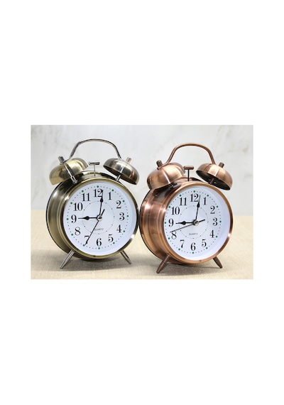 4 Adet Metal Çalar Saat Masaüstü Kullanım, Klasik Tasarım, Model Alk4688, 17 X 11 Cm, Alarm Clock