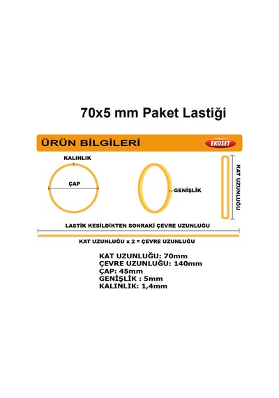 Kauçuk Geniş Paket Lastiği 70x5mm 500 Gram