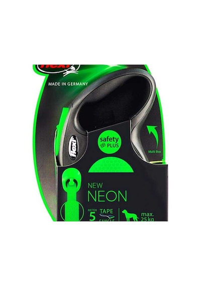 Flexi New Neon Otomatik Yeşil Şerit Gezdirme Large 5 Mt