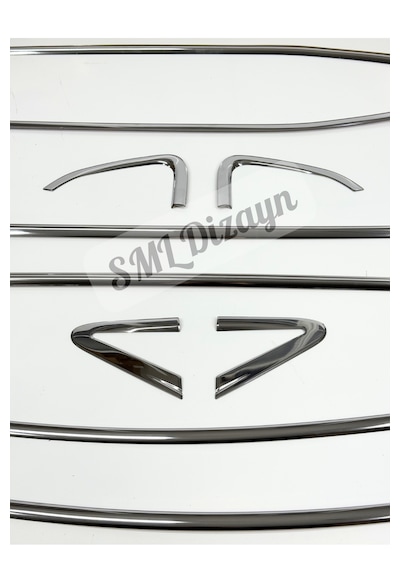 Renault Clio 4 Hatchback 2012-2020 Uyumlu 12 Parça Paslanmaz Krom Cam Çıtası - Tam Tur Set