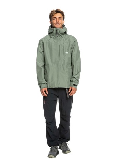 Quiksilver Over Cast Gore Tex Erkek Yeşil Ceket Siyah