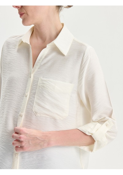 Lcwaıkıkı Classic Ekru Regular Fit Kadın Gömlek