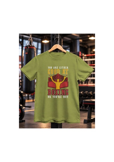 Segungear Goodatboxing Erkek Regular Fit Baskılı Spor Tişört Haki - 933506538 Haki