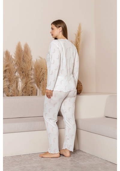 Nisanca Uzun Kollu Büyük Beden Kadın Pijama Takımı- Çiçek Desenli Pijama - Pinterest Basic Kadın Pijama Pembe
