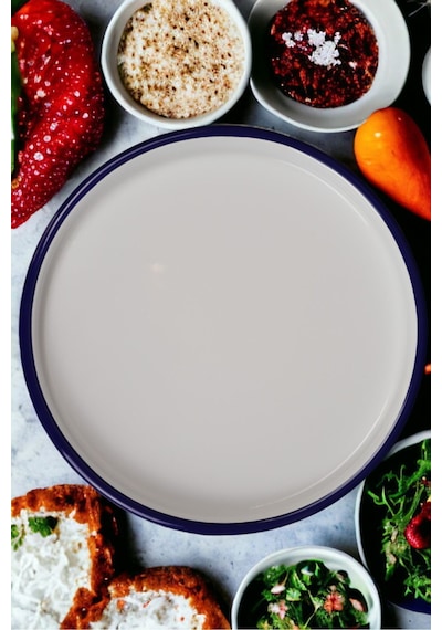 30 No Servis Tabağı Tepsisi Supla Pasta Tabağı Servis Tabağı Lacivert