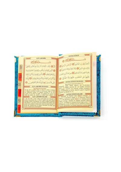 10 Adet - Kadife Kaplı Yasin Kitabı - Cep Boy - Petrol R