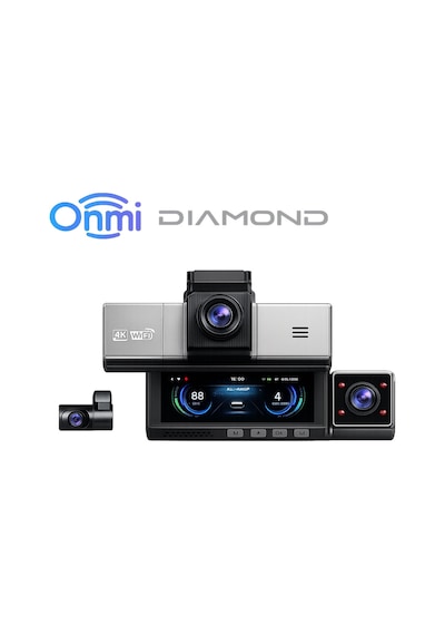 Onmi X13 Ön Ve Arka 4k+2k+2k 3 Wifi Dashcam 3 Kamera Araç Kamerası