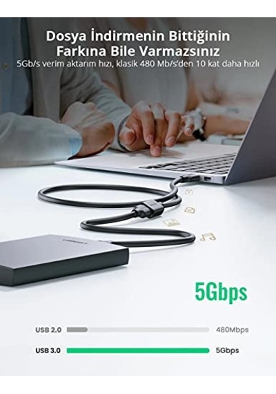 Usb 3.0 Uzatma Kablosu 1.5 Metre, Siyah Diğer
