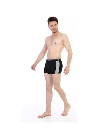 Çift Kaplan 850 Biyeli Likralı Erkek Boxer Siyah