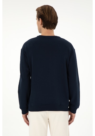 U.S. Polo Assn. Erkek Comfort Fit Bisiklet Yaka Lacivert Sweatshirt 50293430-VR033