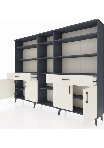 Arges Dolap 12 Raflı 2 Çekmeceli 4 Kapaklı 220x30x163 Antrasit-aytaşı Aytası - Antrasıt Arges Dolap 12 Raflı 2 Çekmeceli 4 Kapaklı 220x30x163 Antrasit-aytaşı Aytası - Antrasıt