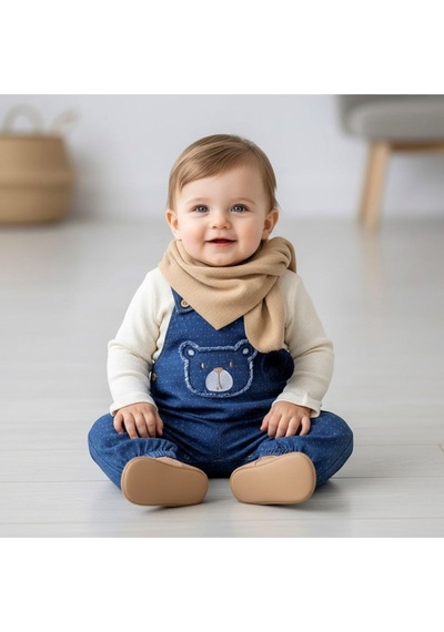 Miniğimin Cicileri Minigimin Cicileri Ayıcık Nakışlı Denim Salopet 3'lü Erkek Bebek Takım - Mavi Miniğimin Cicileri Minigimin Cicileri Ayıcık Nakışlı Denim Salopet 3'lü Erkek Bebek Takım - Mavi