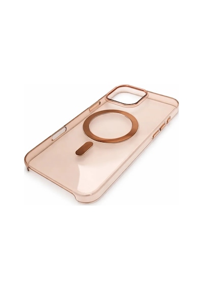 İphone 16 Pro Max İle Uyumlu Magsafe Özellikli Kristal Netlik Sararmaz Pc Clear Case Bronz